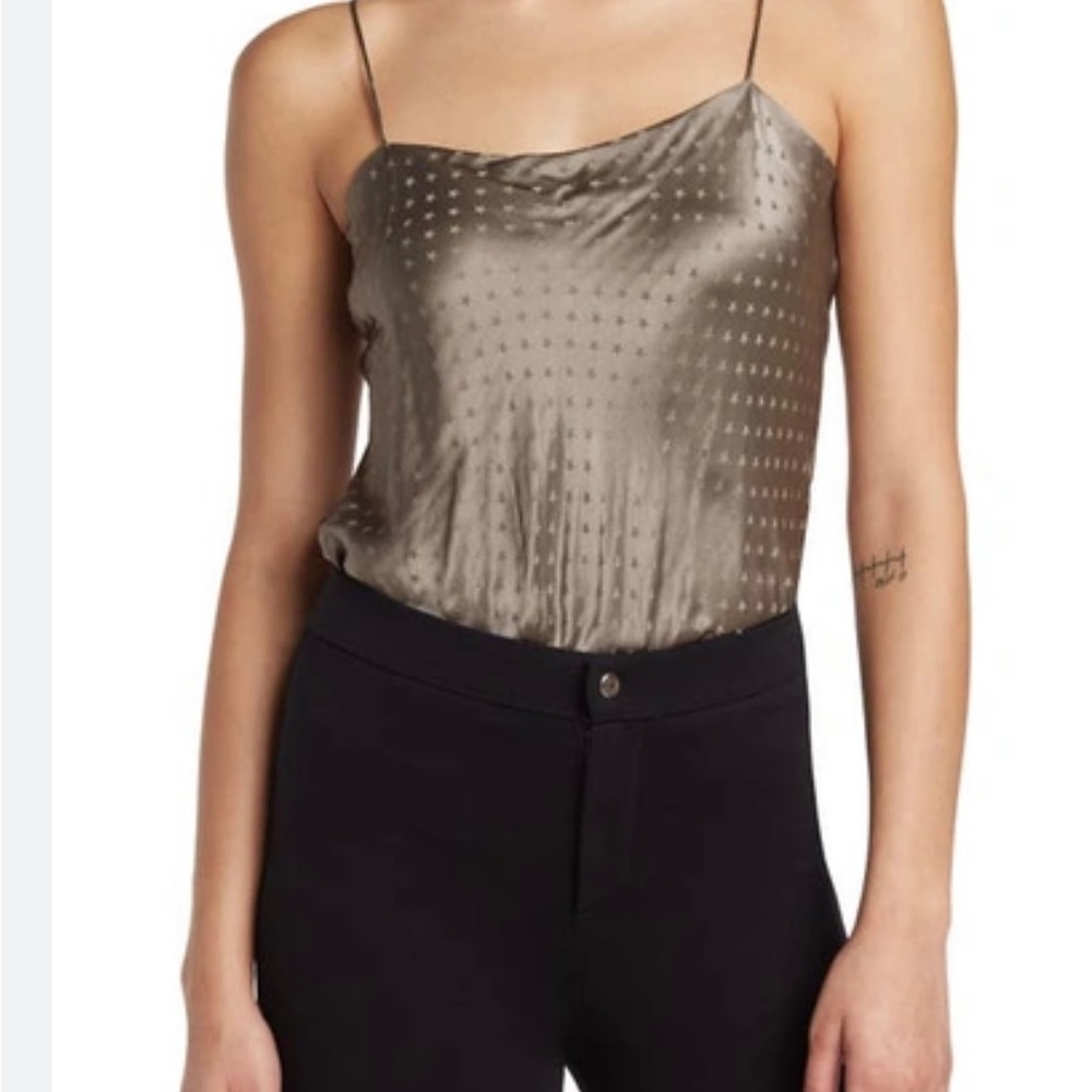 NWT - Current Air Star Silk Cami Bodysuit in Night Taupe - Size Small